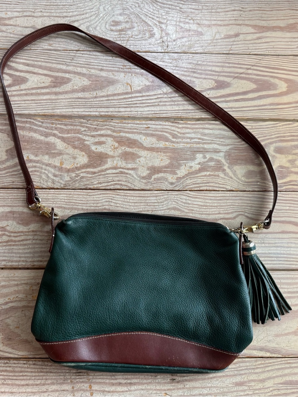 Tignanello Leather Tassel Crossbody Bag - see pics for wear